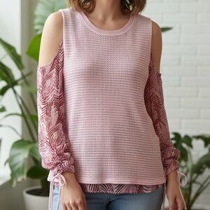 Scotch & Soda Women’s Knit Light Sleeveless Pink Multi Shades Top Limited Ed P/S